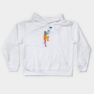 Rugby player in watercolor Kids Hoodie